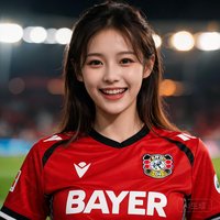 一位穿勒沃库森球衣的女性球迷头像